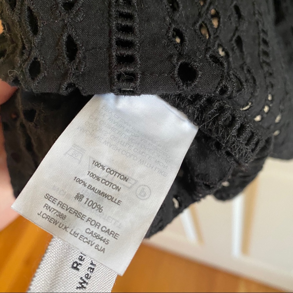 Madewell Eyelet Mock Neck Black Blouse - Picture 6 of 6